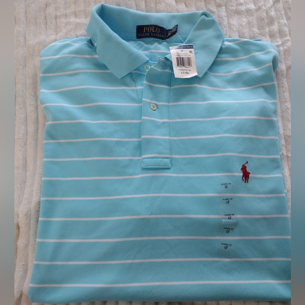 Polo Ralph Lauren Light Blue Striped Polo Shirt